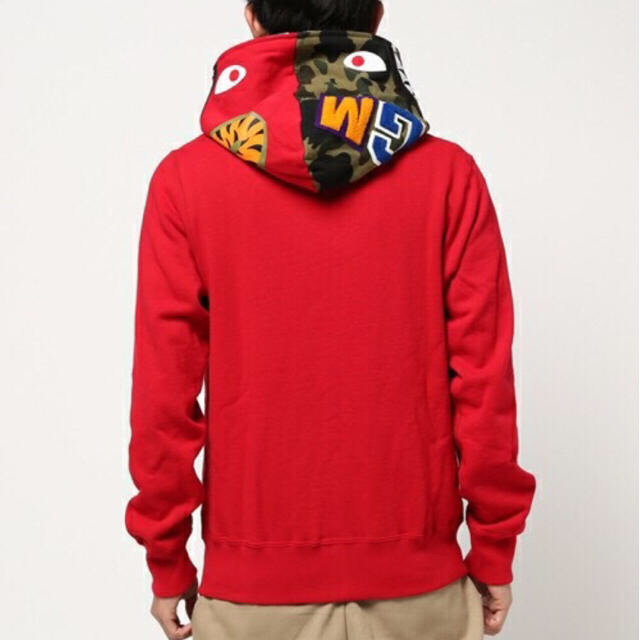 A BATHING APE - XXL 赤 シャーク シャークパーカー A BATHING APE