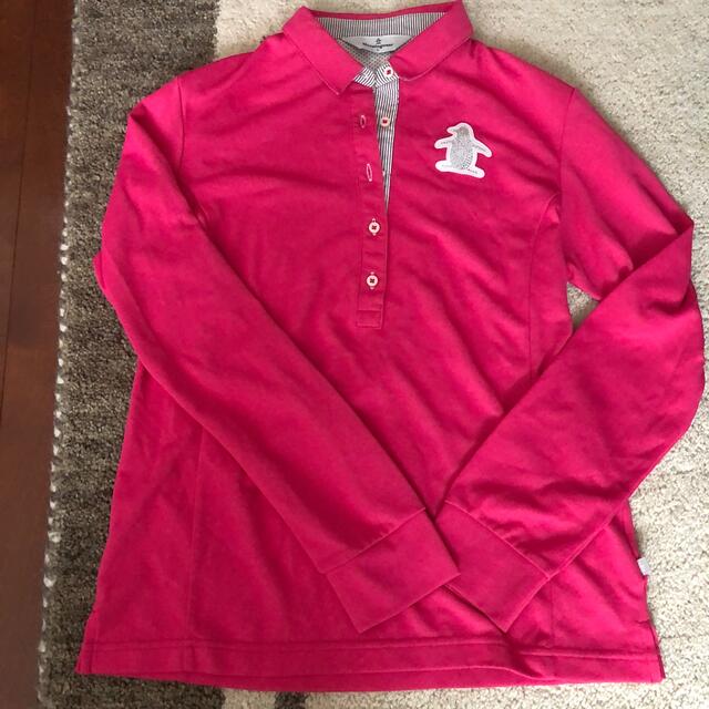 Munsingwear(マンシングウェア)のマンシング　ゴルフウェア　ラインストーン　ピンク　長袖ポロシャツ  スポーツ/アウトドアのゴルフ(ウエア)の商品写真