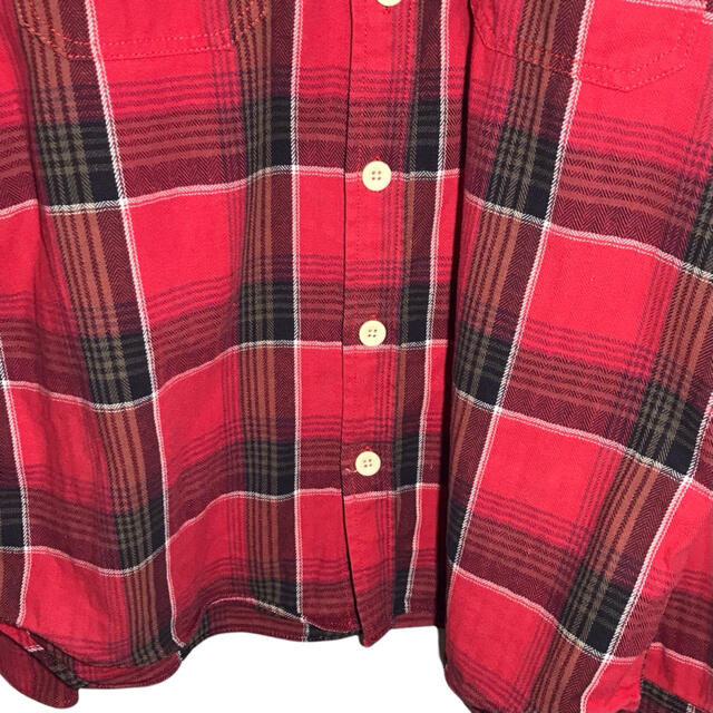 Dickies(ディッキーズ)の【90s】ディッキーズ Dickies チェック ワークシャツ L 赤 古着 メンズのトップス(シャツ)の商品写真