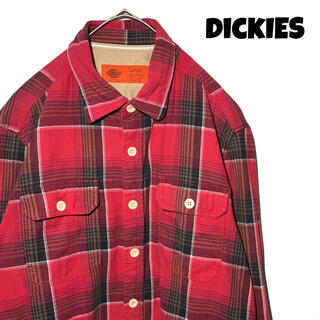 ディッキーズ(Dickies)の【90s】ディッキーズ Dickies チェック ワークシャツ L 赤 古着(シャツ)