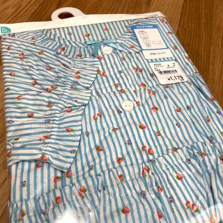 ニシマツヤ(西松屋)の新品 半袖 パジャマ 女の子 キッズ ストライプ 苺 いちご 小学生 140(パジャマ)