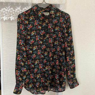 サンローラン(Saint Laurent)のサンローラン　シャツ　花柄　シルク　美品　ジャケット　デニム(シャツ)