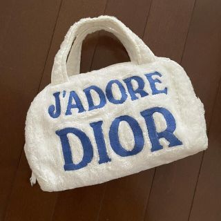 クリスチャンディオール(Christian Dior)の【美品・希少】DIOR パイル生地 バッグ・ポーチ J'ADORE DIOR(ハンドバッグ)