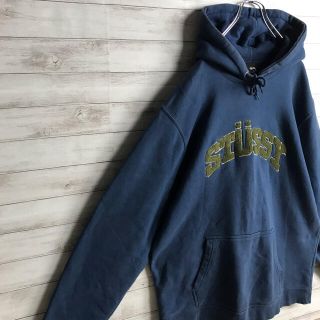 【極美品】ステューシー 刺繍ロゴ アーチ パイルロゴ パーカー #23Y255