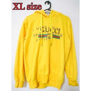 グッチ(Gucci)のフーディー GUCCI 黄色 XL ココ・キャピタン 手書きメッセージ(パーカー)