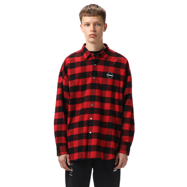L FCRB BIG LOGO FLANNEL BAGGY SHIRT レッド | www.innoveering.net