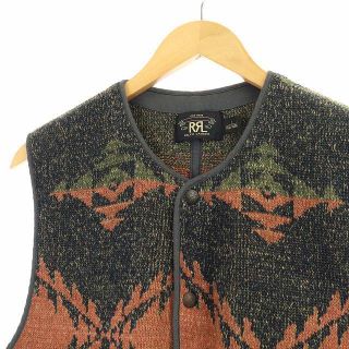 RRL - RRL ラルフローレン ネイティブ柄ニットベスト リネン シルク混