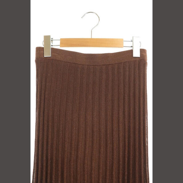 ROPE’(ロペ)のロペ ROPE 19SS ラメプリーツニットスカート ロング 38 茶 ブラウン レディースのスカート(ロングスカート)の商品写真