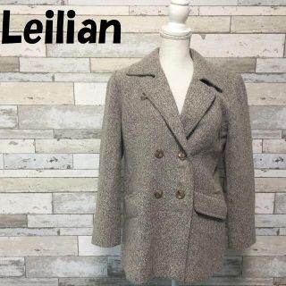 レリアン(leilian)の【人気】レリアン アンゴラ混 Pコート グレー サイズ9 レディース(ピーコート)