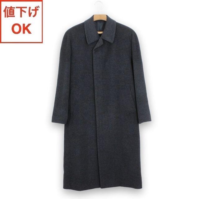 72【新品同様】カシミヤ100% ステンカラーコート A6 メンズ L tqe
