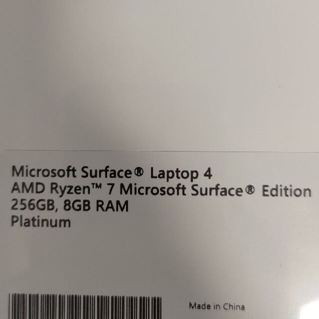 Microsoft(マイクロソフト)の新品　Surface Laptop4 15型/Ryzen7/8GB/256GB スマホ/家電/カメラのPC/タブレット(ノートPC)の商品写真