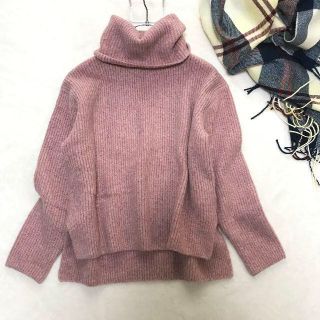 サニーレーベル(Sonny Label)の【みなみ様専用】サニーレーベル F オフタートルストレッチニット ピンク (ニット/セーター)