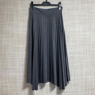 ザラ(ZARA)のZARA  プリーツスカート　スエードテイスト　グレー(ひざ丈スカート)