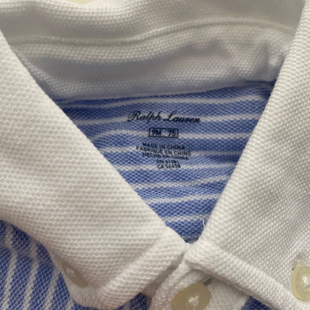 POLO RALPH LAUREN(ポロラルフローレン)の【美品】ラルフローレン ロンパース 9M 75 半袖 ストライプ キッズ/ベビー/マタニティのベビー服(~85cm)(ロンパース)の商品写真