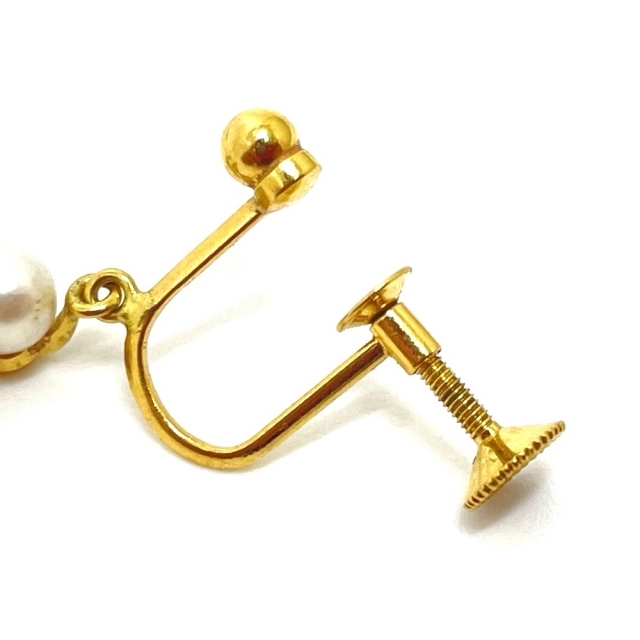 ティファニー 真珠 ネジ式 アクセサリー イヤリング ゴールド