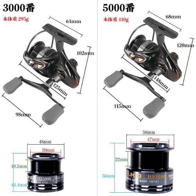 YU206＊5000番 スピニングリール 釣りリール リール 5