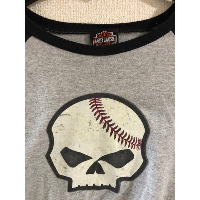 Harley Davidson(ハーレーダビッドソン)のハーレーダビッドソン　MLB コラボTシャツ　古着　メジャーリーグ　七分袖 メンズのトップス(Tシャツ/カットソー(七分/長袖))の商品写真