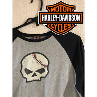 ハーレーダビッドソン(Harley Davidson)のハーレーダビッドソン　MLB コラボTシャツ　古着　メジャーリーグ　七分袖(Tシャツ/カットソー(七分/長袖))