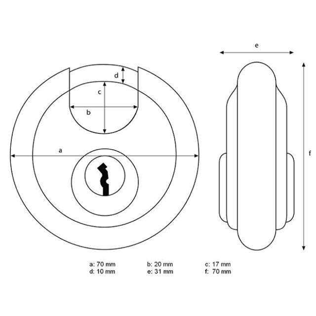 ABUS(アバス)のABUS(アブス) 屈強シリンダー南京錠 ディスカス 24IB-70 ロック 自動車/バイクの自動車(セキュリティ)の商品写真