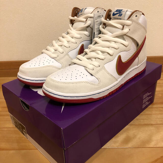 【27.5】Nike SB Dunk High Pro Sail Crimson