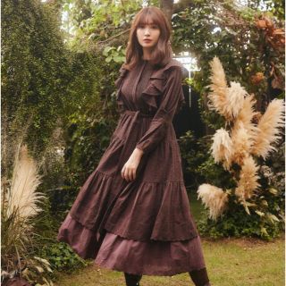 herlipto Two-Tone Ruffled Lace Dress 新品(ロングワンピース/マキシワンピース)