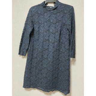 ザラ(ZARA)の【ZARA】ネイビーレースワンピース(ミニワンピース)