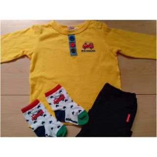 mikihouse - MIKIHOUSE 消防車長袖Tシャツ 3点セットの通販 by