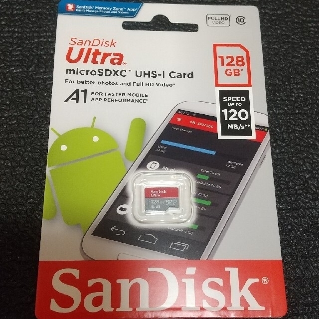 SanDisk(サンディスク)のmicroSDXC 128GB A1対応 SanDisk 新品未使用 スマホ/家電/カメラのスマートフォン/携帯電話(その他)の商品写真