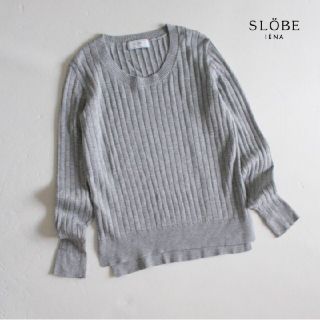 スローブイエナ(SLOBE IENA)のイエナスローブ■リブニット トップス グレー(ニット/セーター)