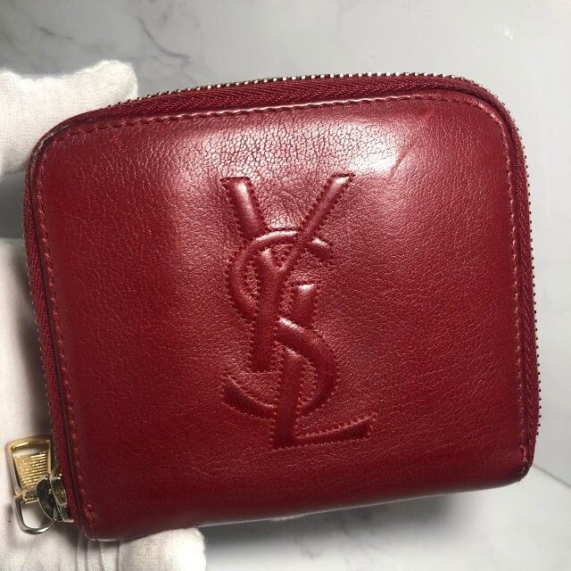 Saint Laurent(サンローラン)の【激安】イヴサンローラン YvesSaintLaurent 二つ折り財布 レッド レディースのファッション小物(財布)の商品写真