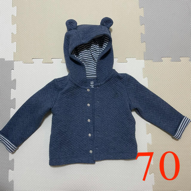 babyGAP(ベビーギャップ)のGAP くま耳付きパーカー　70cm キッズ/ベビー/マタニティのベビー服(~85cm)(カーディガン/ボレロ)の商品写真