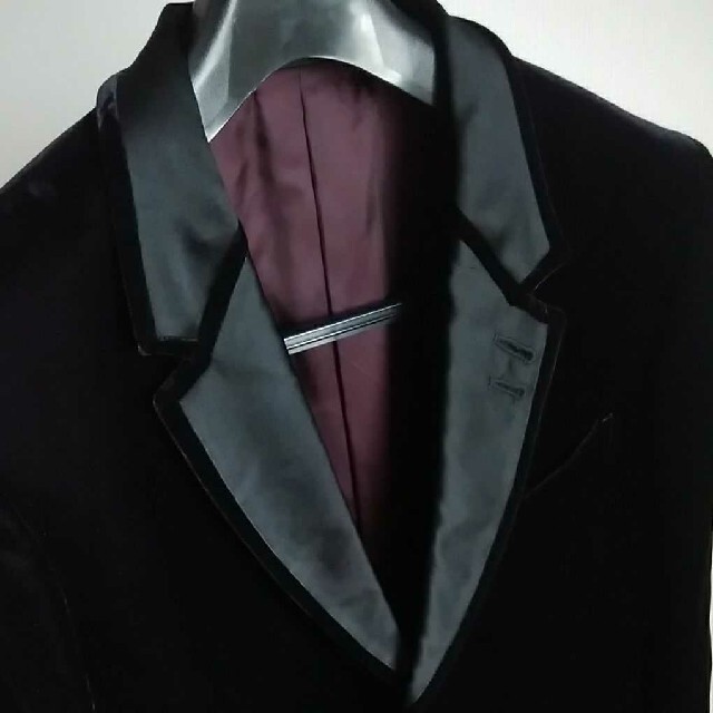 Paul Smith ラペル切替 ベロアテーラード2Bジャケット 裏地花柄