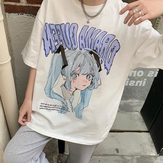 ファンキーフルーツ(FUNKY FRUIT)のNEW!! 病みかわ少女 グラフィックTシャツ ホワイト(Tシャツ(半袖/袖なし))