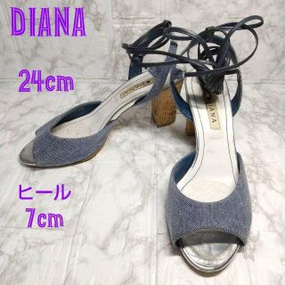 ダイアナ(DIANA)のダイアナ DIANA サンダル 24cm ブルー デニム(サンダル)