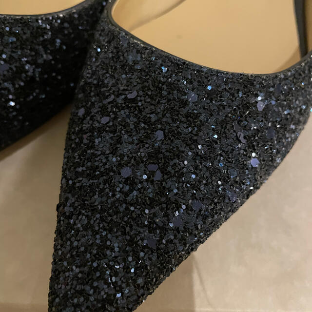 JIMMY CHOO(ジミーチュウ)のJimmy Choo  グリッター　フラットシューズ　パンプス　36 レディースの靴/シューズ(バレエシューズ)の商品写真