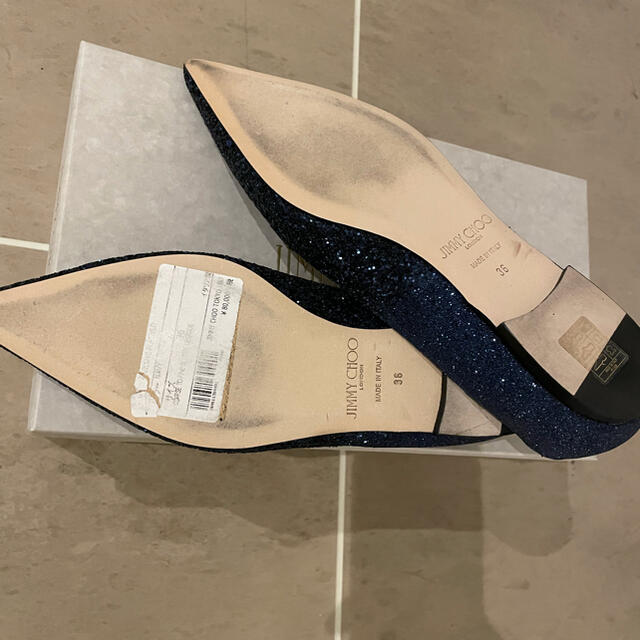 JIMMY CHOO(ジミーチュウ)のJimmy Choo  グリッター　フラットシューズ　パンプス　36 レディースの靴/シューズ(バレエシューズ)の商品写真