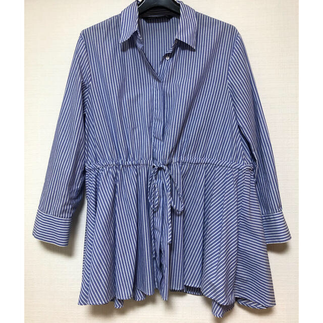 ZARA(ザラ)のZARA ザラ  ブラウス　ストライプシャツ　S レディースのトップス(シャツ/ブラウス(長袖/七分))の商品写真