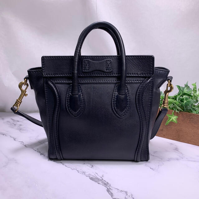 celine(セリーヌ)のCELINE✨ラゲージ ナノショッパー ブラック 2WAY ハンドバッグ レディースのバッグ(ショルダーバッグ)の商品写真