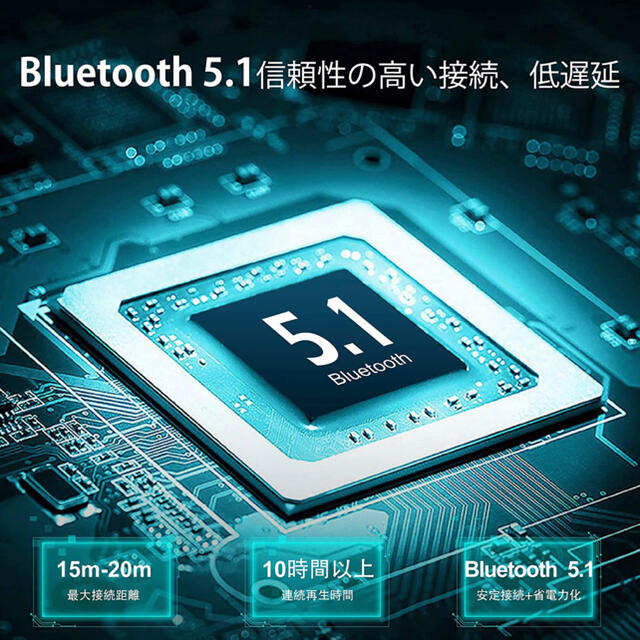 骨伝導イヤホン 最新Bluetooth5.1 ワイヤレスヘッドホン スポーツ専用 スマホ/家電/カメラのオーディオ機器(ヘッドフォン/イヤフォン)の商品写真