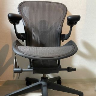 ハーマンミラー(Herman Miller)のアーロンチェアリマスタード　Bサイズ(デスクチェア)