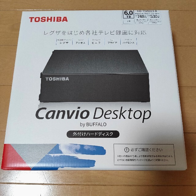 東芝(トウシバ)の東芝 外付けHDD ハードディスク 6TB Canvio Desktop スマホ/家電/カメラのPC/タブレット(PC周辺機器)の商品写真