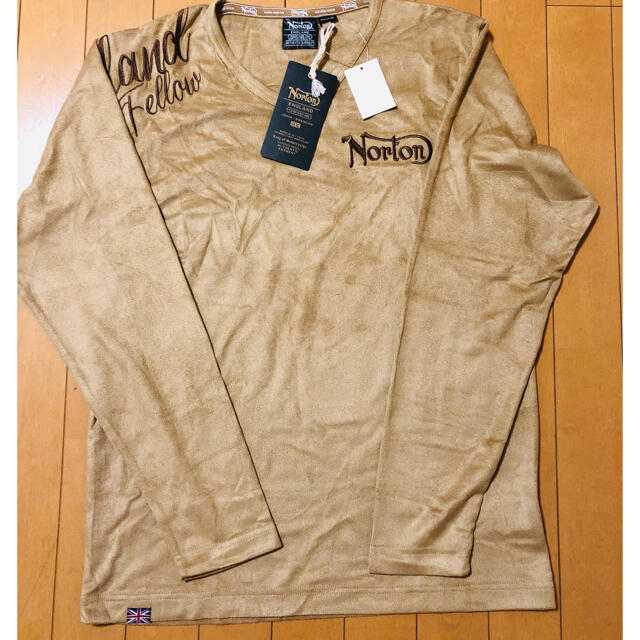 ノートン ロゴ刺繍 フェイクスウェード 長袖Tシャツ ロンT メンズ 新作2023-2024年モデル NORTON 233n1107