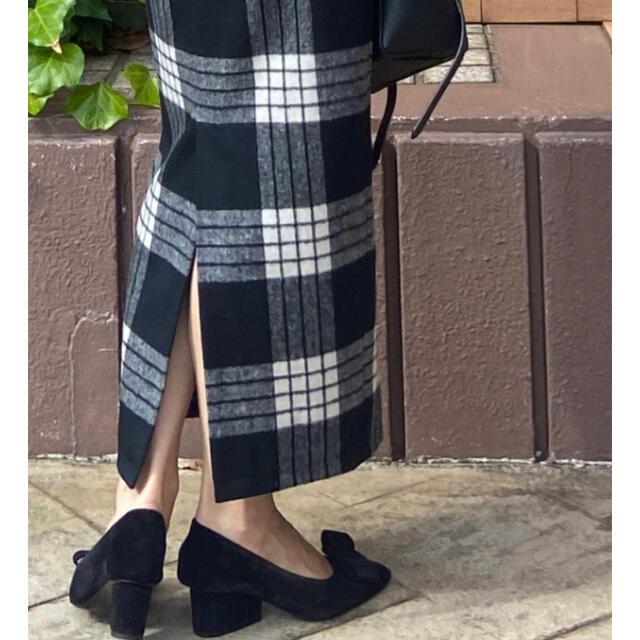 Drawer(ドゥロワー)のJENNE ジェンヌ シャギーチェックペンシルスカート M レディースのスカート(ロングスカート)の商品写真