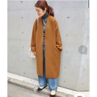 イエナ(IENA)のIENA ノーカラーコート(ロングコート)