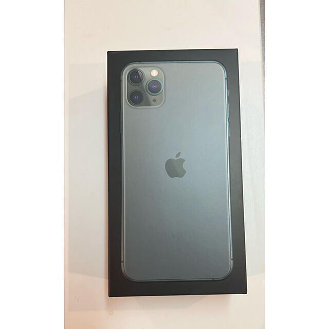 Apple(アップル)のiPhone 11 Pro Max 256 ミッドナイトグリーン　シムフリー備品 スマホ/家電/カメラのスマートフォン/携帯電話(携帯電話本体)の商品写真