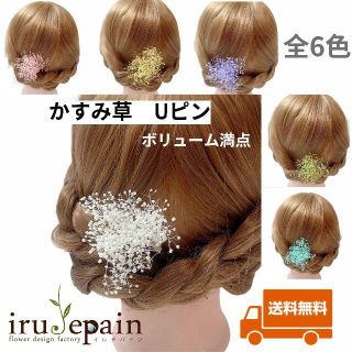 新品　髪飾り かすみ草 袴 浴衣 着物 浴衣 卒業式 結婚式 成人式 子供 和装(ヘアピン)