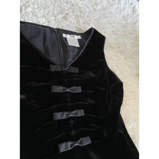 【極美品】Rene ワンピース　TISSUE  シルク混　千鳥格子　リボン