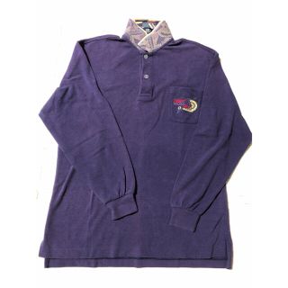 ポロシャツ　長袖　メンズ　紫　パープル　CHRISTIAN MODE(ポロシャツ)