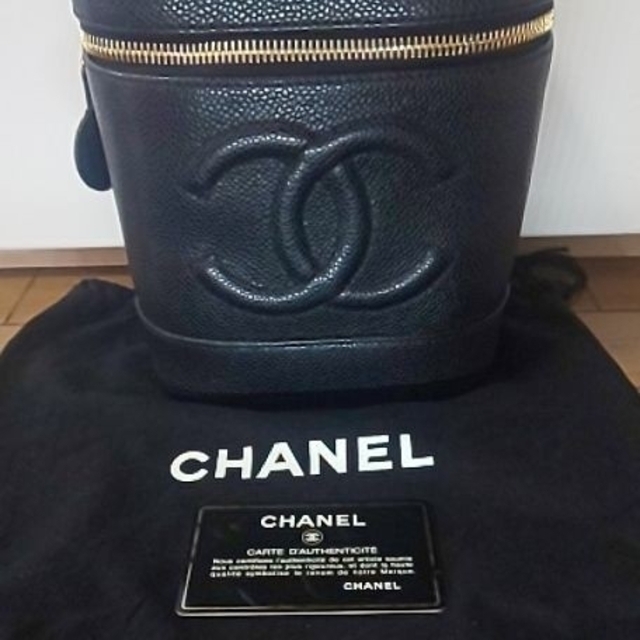 CHANEL シャネルバニティバッグ ポーチ キャビアスキン 【美品