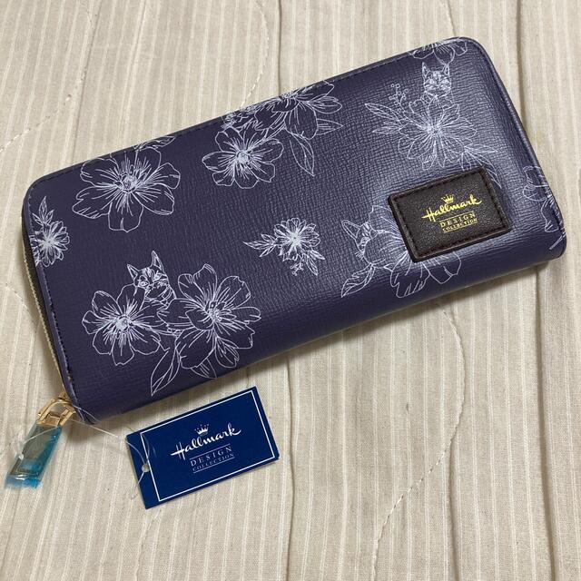 しまむら(シマムラ)の猫柄花柄　長財布ブルー新品未使用品 レディースのファッション小物(財布)の商品写真